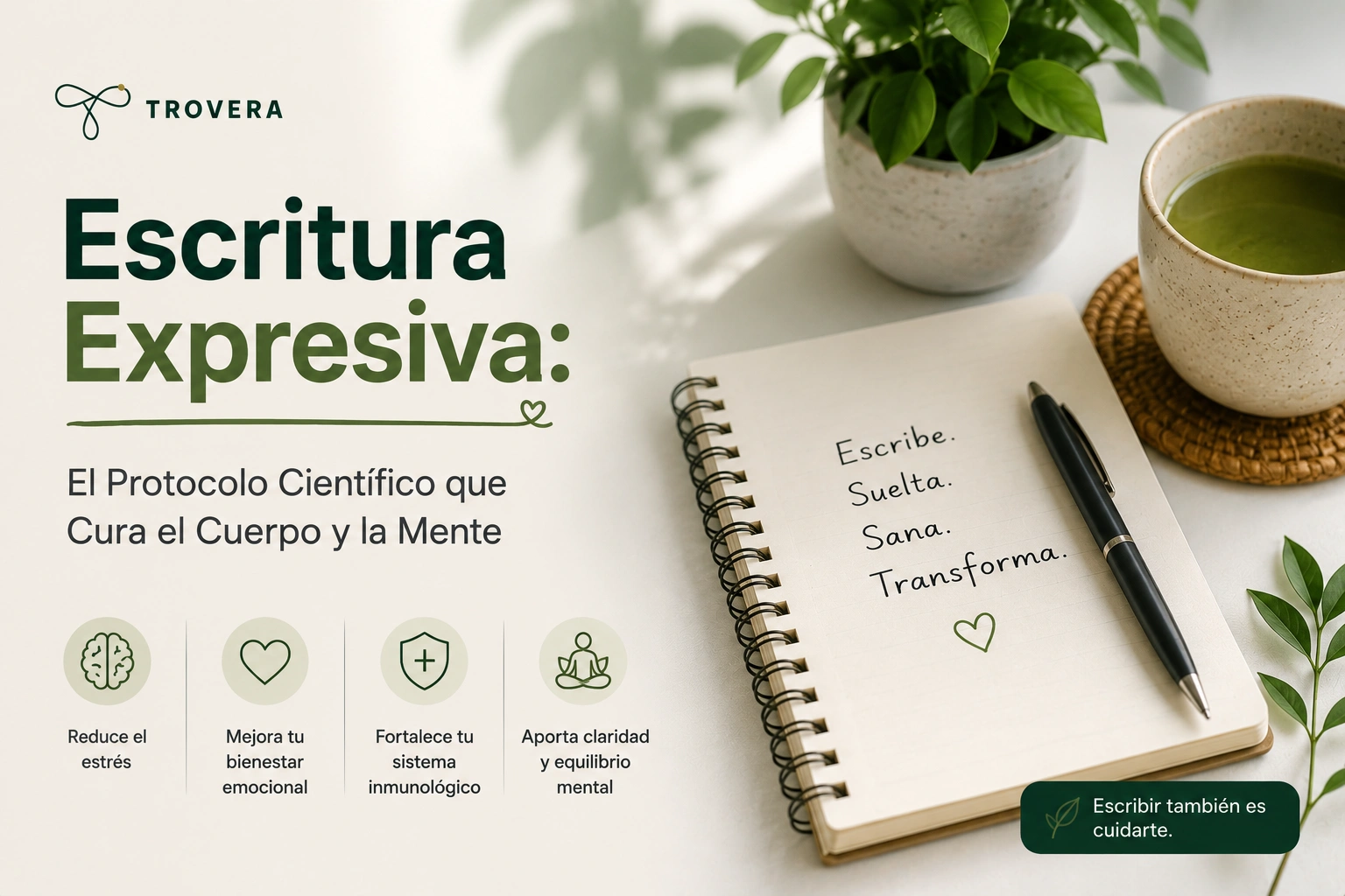 Escritura Expresiva: El Protocolo Científico que Cura el Cuerpo y la Mente (Guía Completa 2026) — Trovera voice journaling