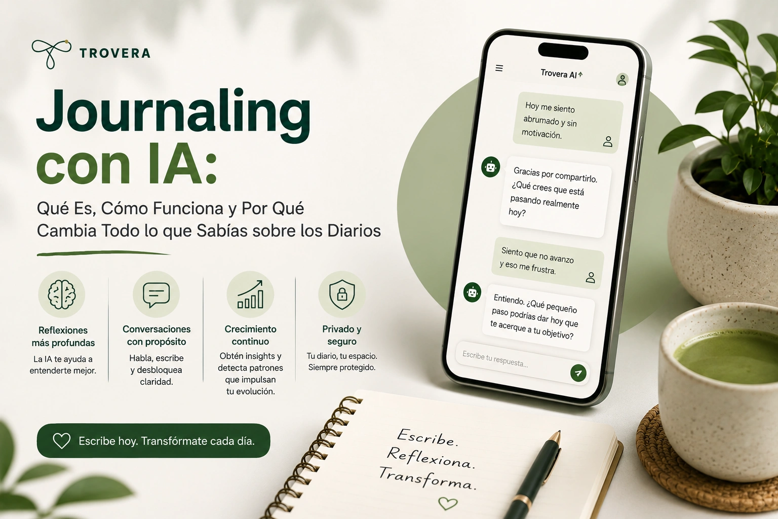 Journaling con IA: Qué Es, Cómo Funciona y Por Qué Cambia Todo lo que Sabías sobre los Diarios (2026) — Trovera voice journaling