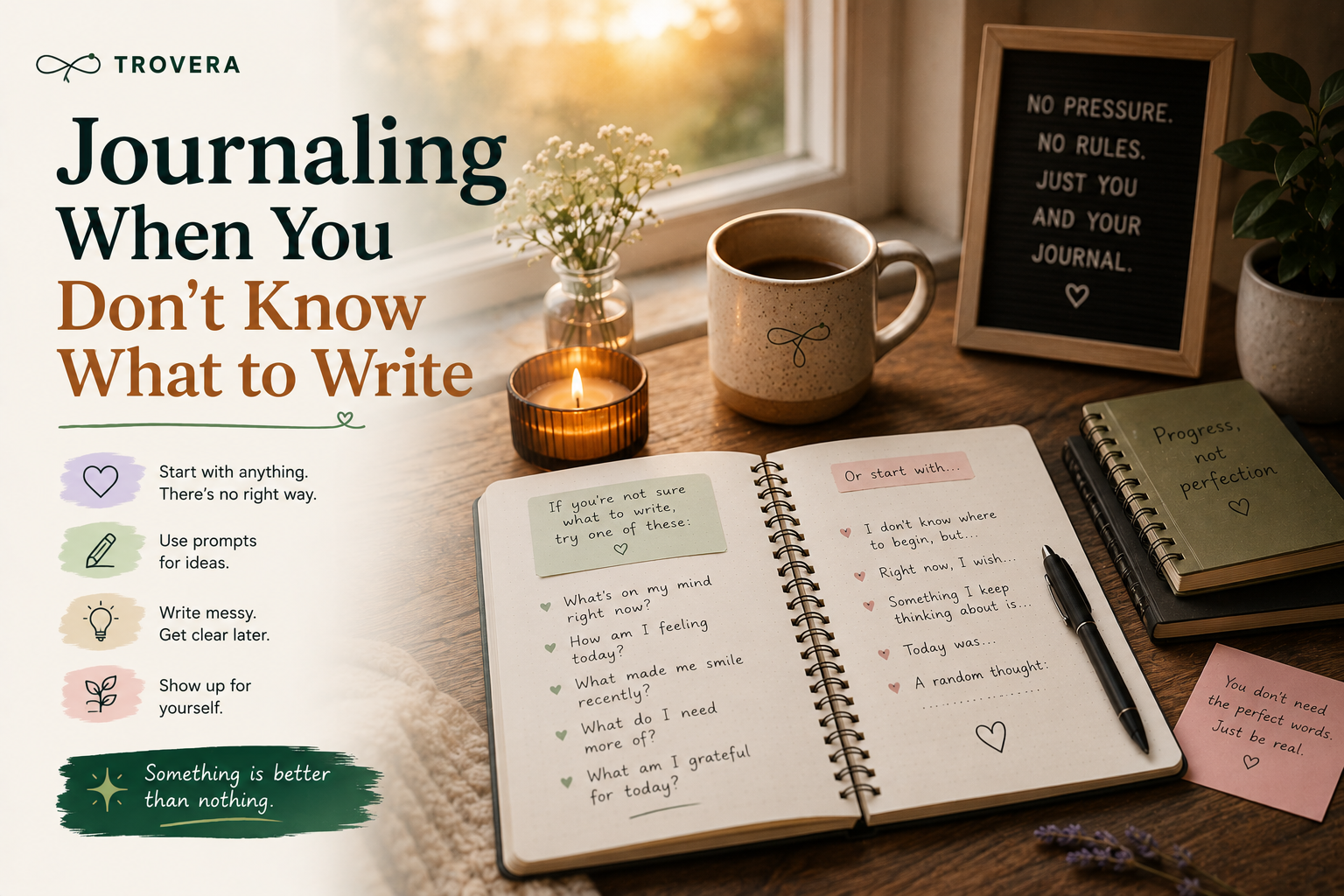 Journaling When You Don't Know What to Write: How to Beat the Blank Page in 2026 — Trovera voice journaling
