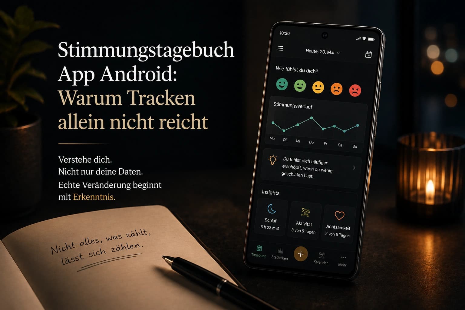 Stimmungstagebuch App Android 2026: Warum Tracken allein nicht reicht — Trovera voice journaling