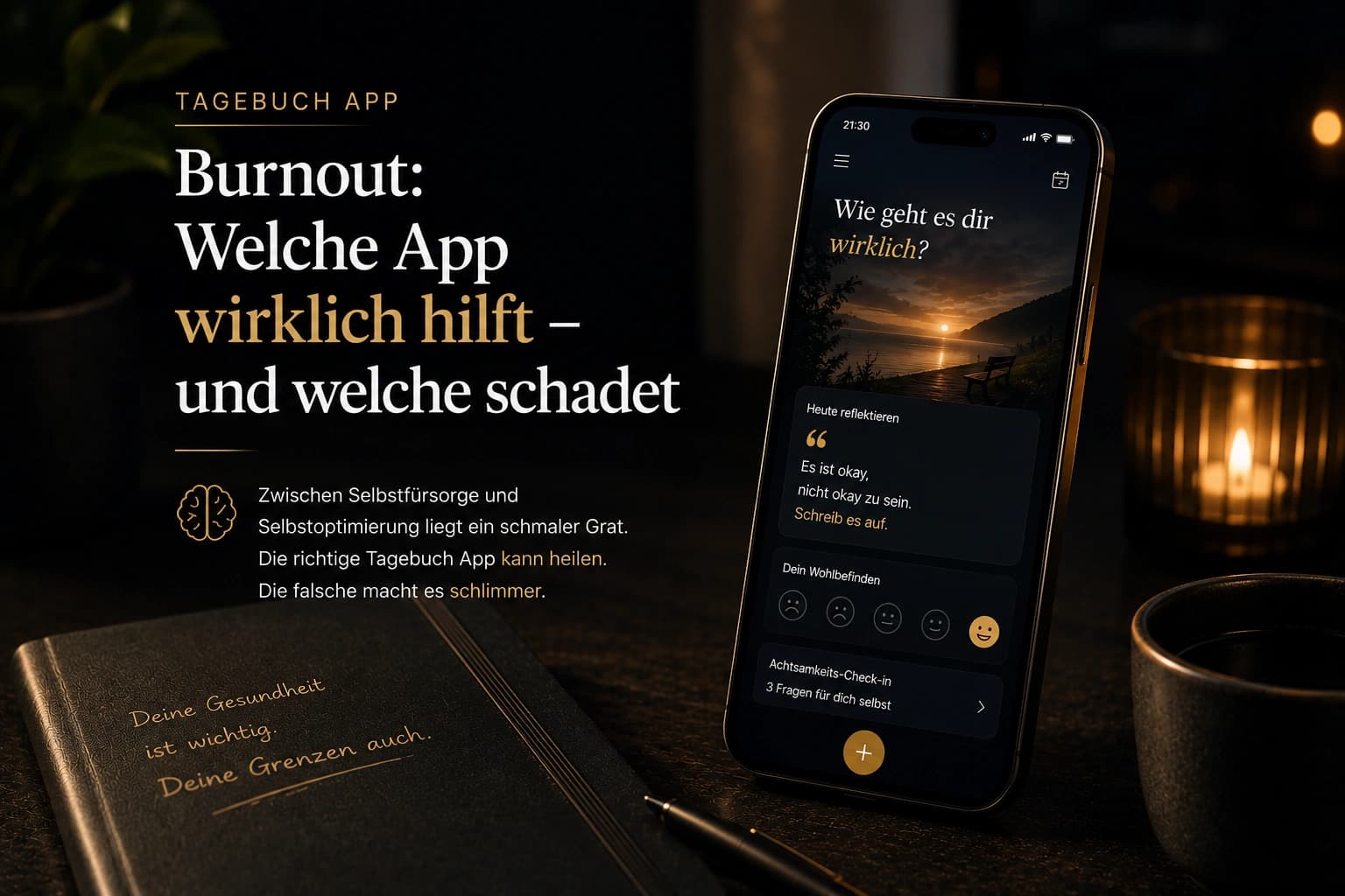 Tagebuch App Burnout 2026: Welche App wirklich hilft – und welche schadet — Trovera voice journaling