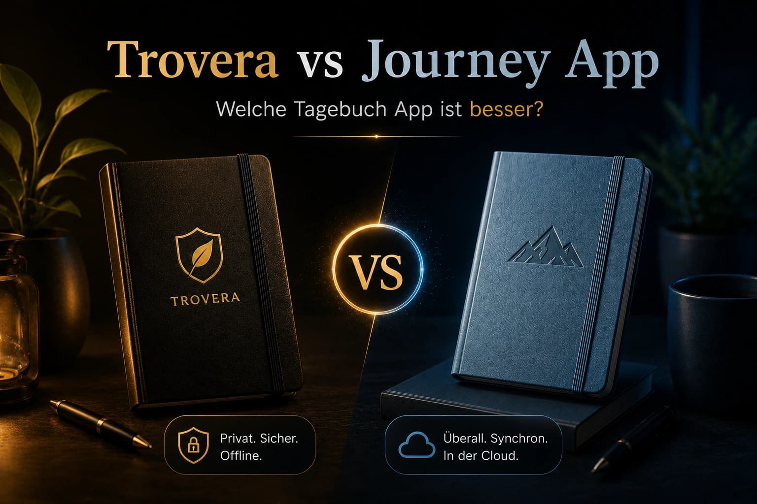 Trovera vs Journey App — Welche Tagebuch App ist besser? (2026) — Trovera voice journaling