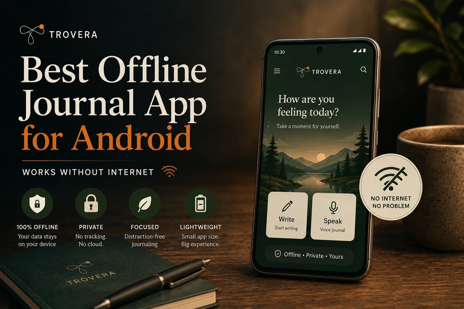 Best Offline Journal App for Android — Works Without Internet (2026) — Trovera voice journaling