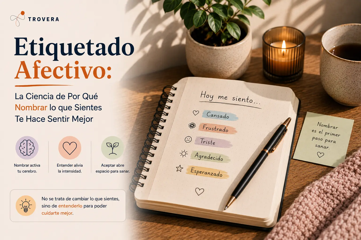 Etiquetado Afectivo: La Ciencia de Por Que Nombrar lo que Sientes Te Hace Sentir Mejor (2026) — Trovera voice journaling