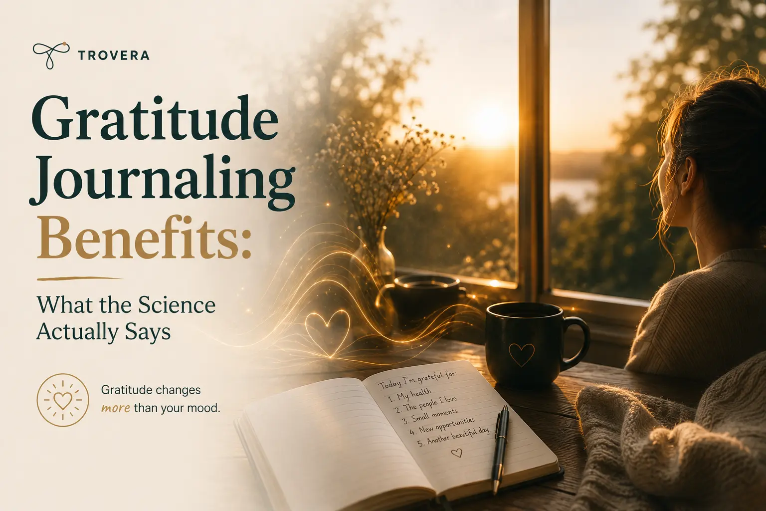 Gratitude Journaling Benefits: What the Science Actually Says (2026) — Trovera voice journaling