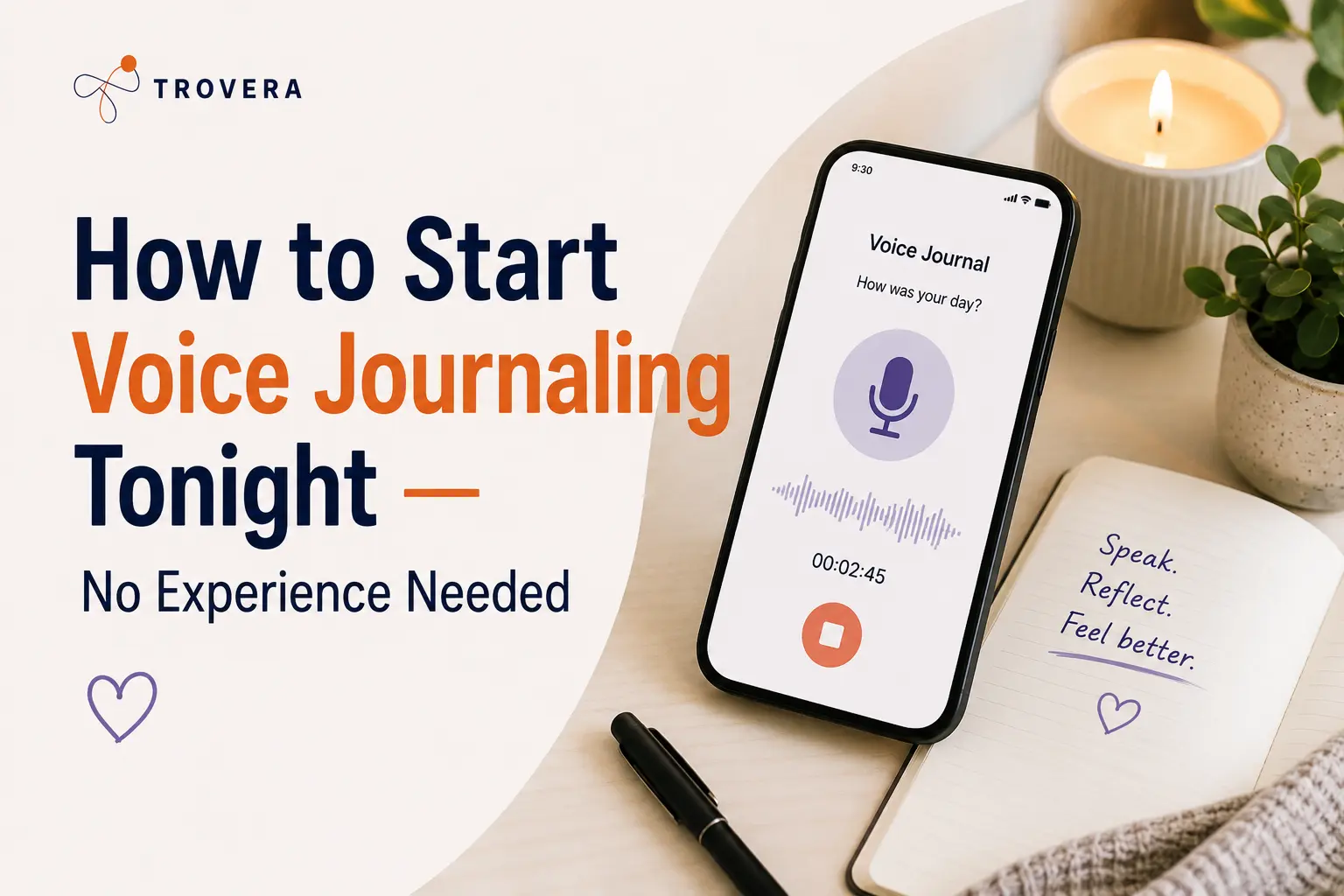 How to Start Voice Journaling Tonight — No Experience Needed (2026) — Trovera voice journaling