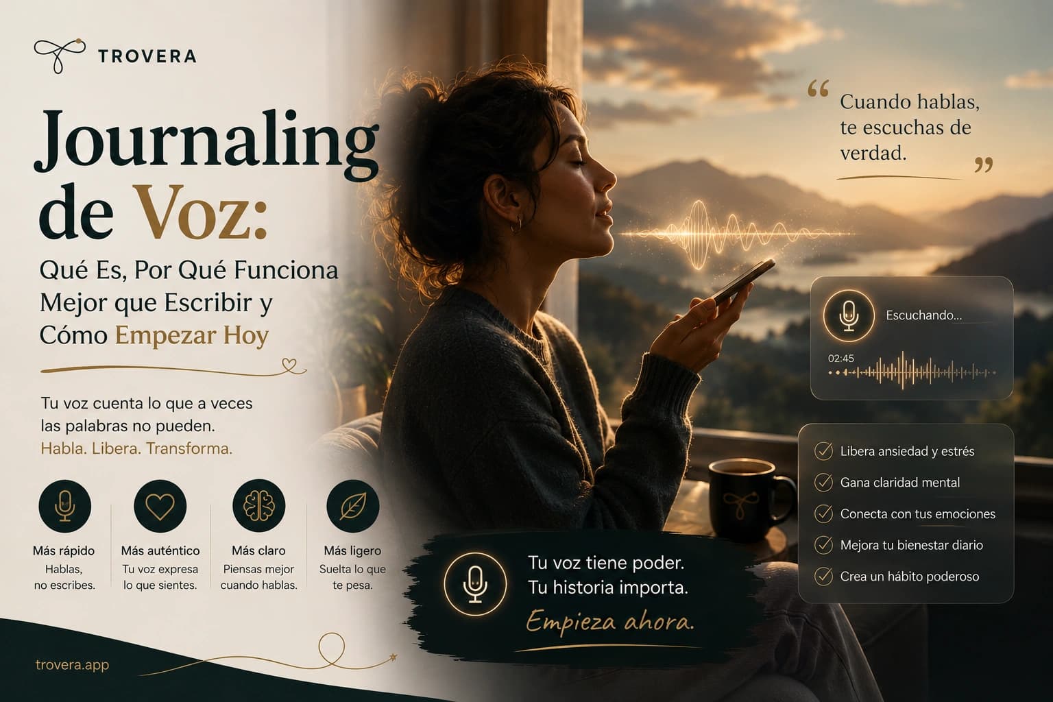 Mejor App de Journaling de Voz 2026: Las 5 Opciones Analizadas — Trovera voice journaling