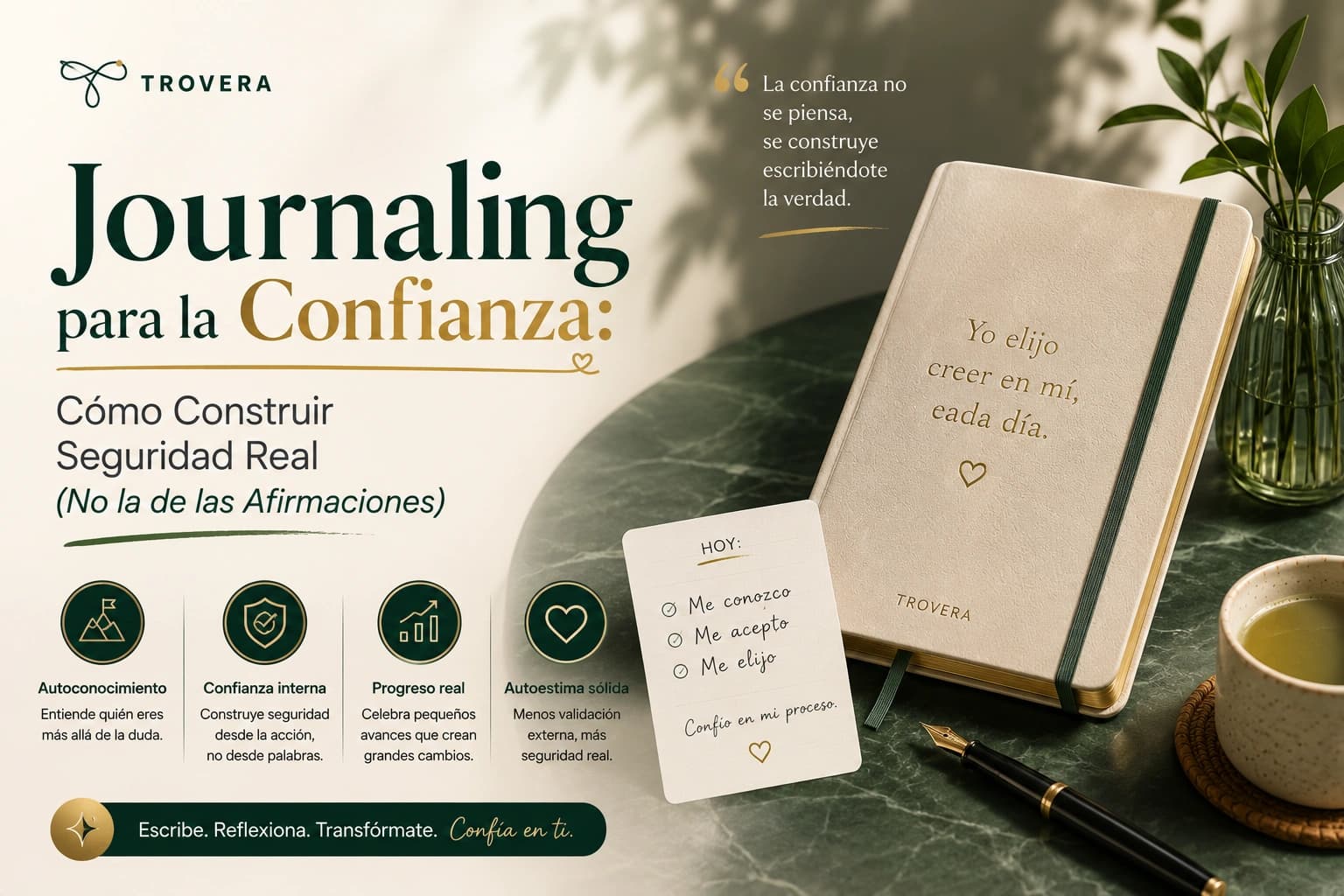 Journaling para la Confianza: Cómo Construir Seguridad Real (No la de las Afirmaciones) en 2026 — Trovera voice journaling