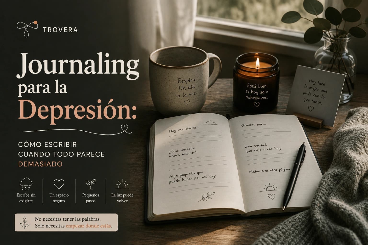 Journaling para la Depresión: Cómo Escribir Cuando Todo Parece Demasiado (2026) — Trovera voice journaling
