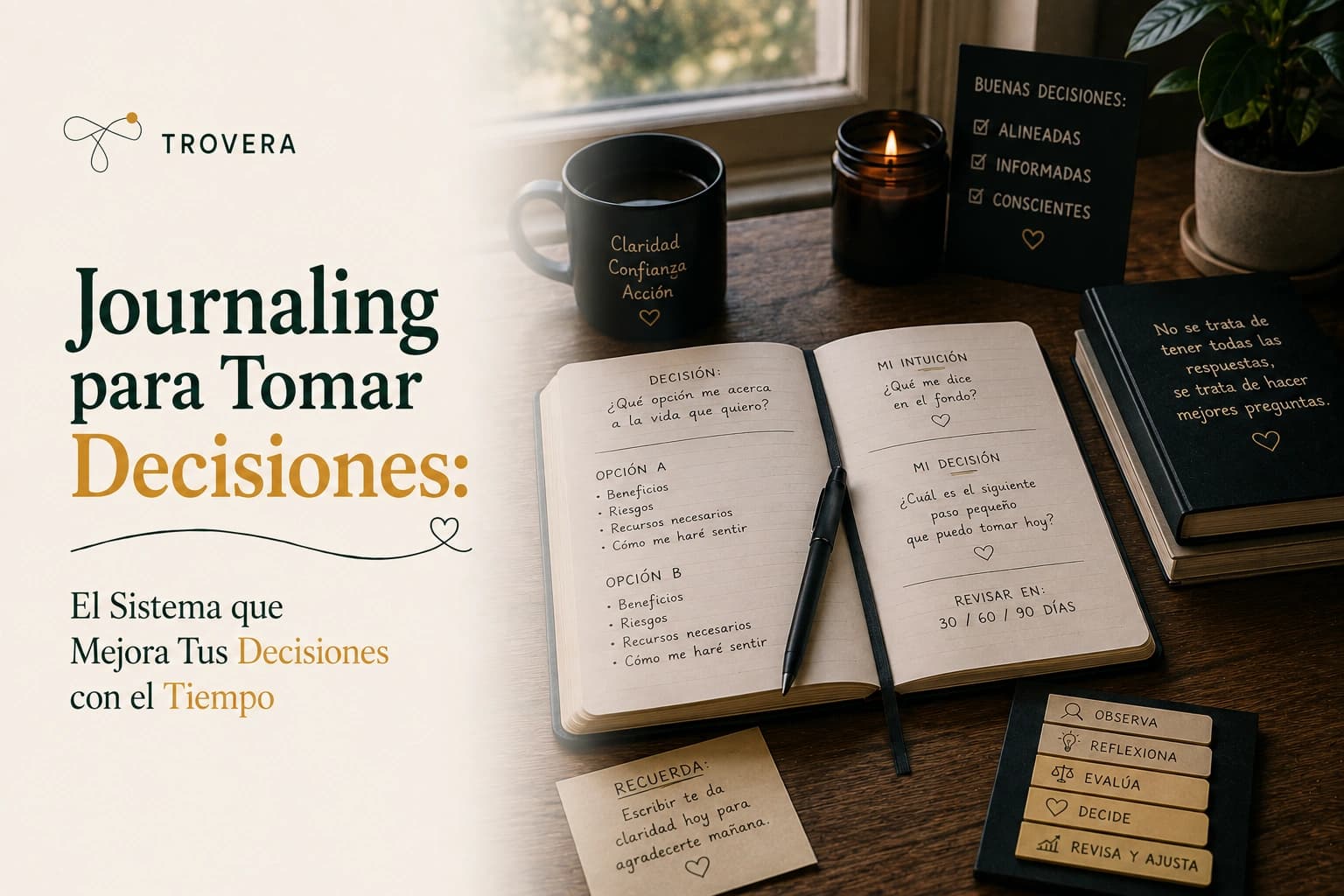 Journaling para Tomar Decisiones: El Sistema que Mejora Tus Decisiones con el Tiempo (2026) — Trovera voice journaling