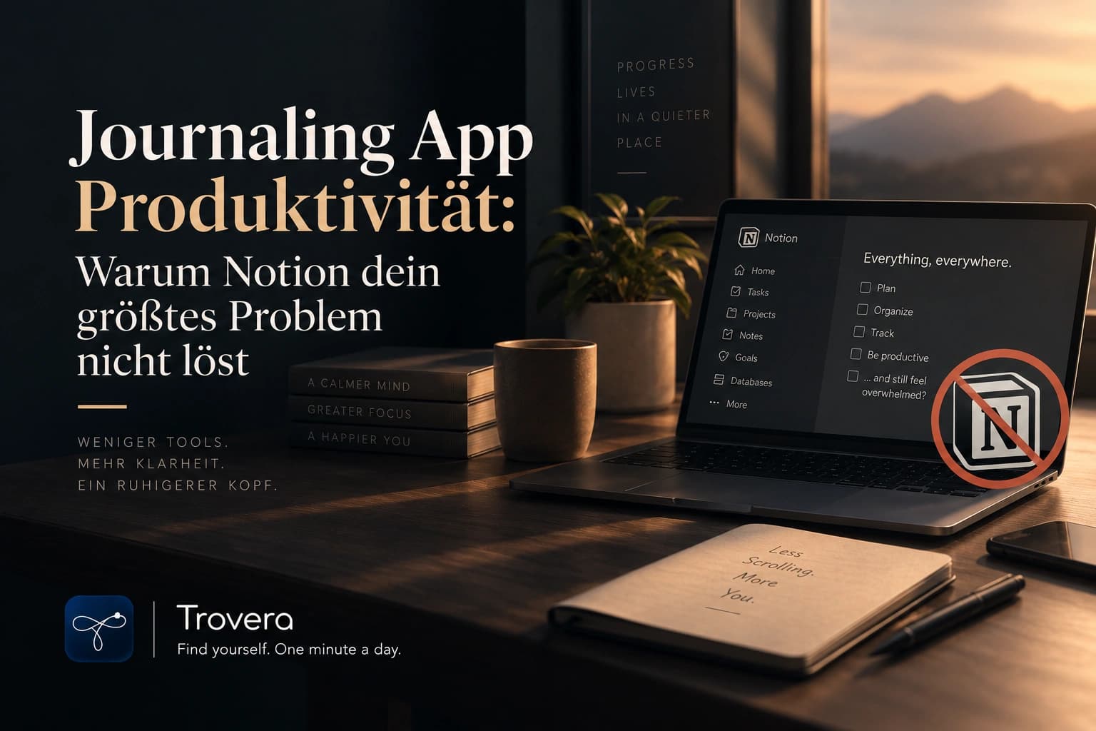 Journaling App Produktivität 2026: Warum Notion dein größtes Problem nicht löst — Trovera voice journaling