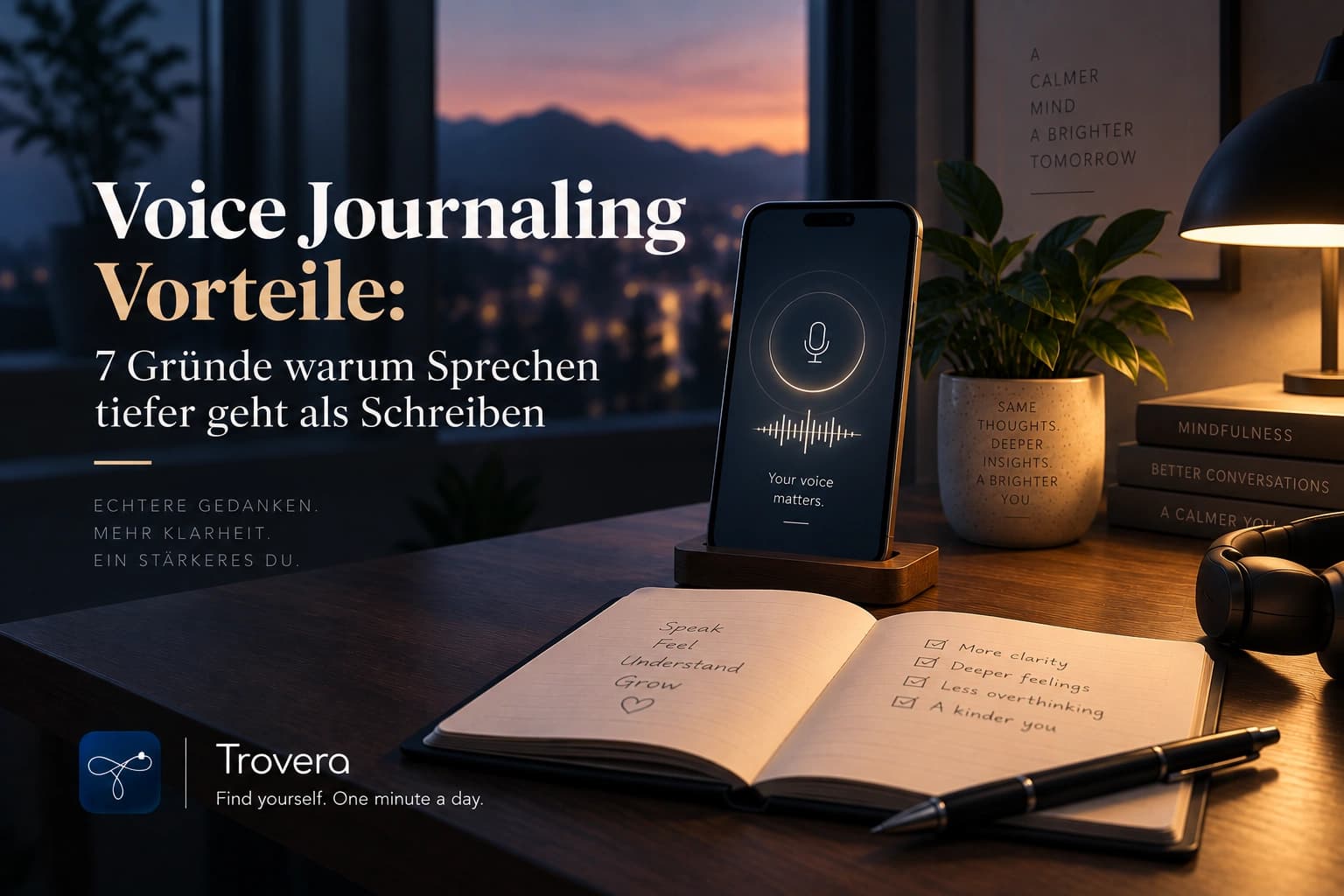 Voice Journaling Vorteile 2026: 7 Gründe warum Sprechen tiefer geht als Schreiben — Trovera voice journaling