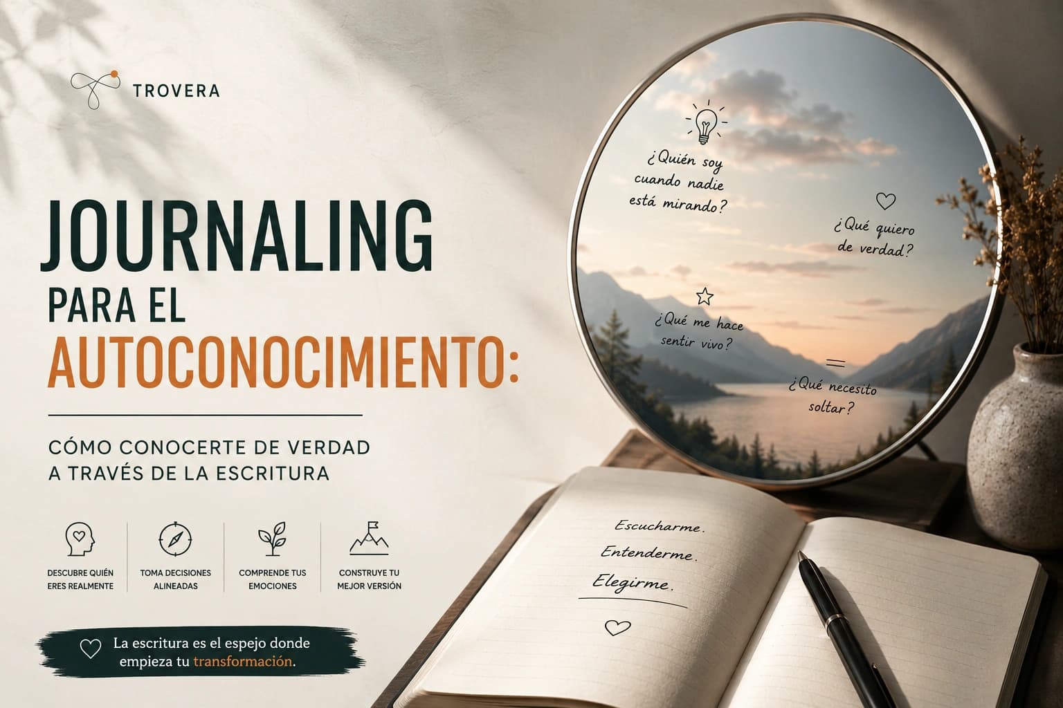 Journaling para el Autoconocimiento: Cómo Conocerte de Verdad a Través de la Escritura — Trovera voice journaling